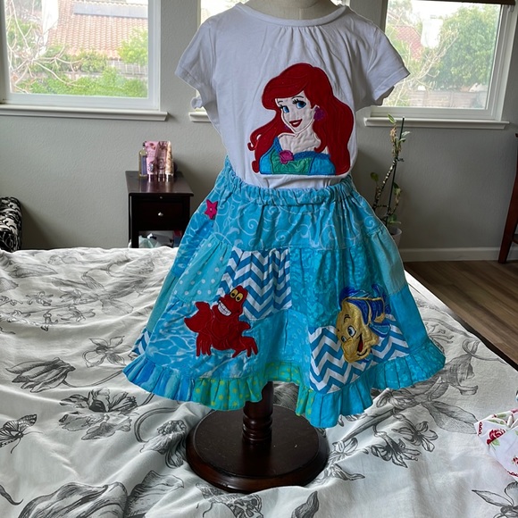 Little mermaid outfit with embroidered Disney appliqués...
